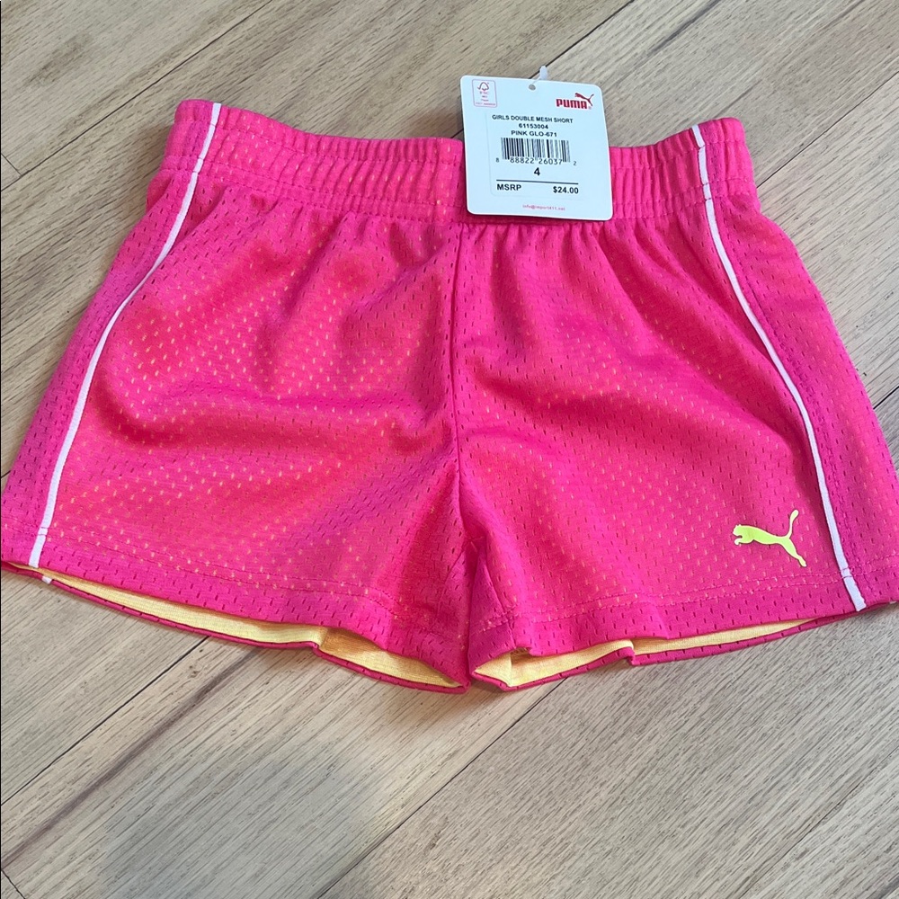 Puma Kids Pink and Yellow Shorts